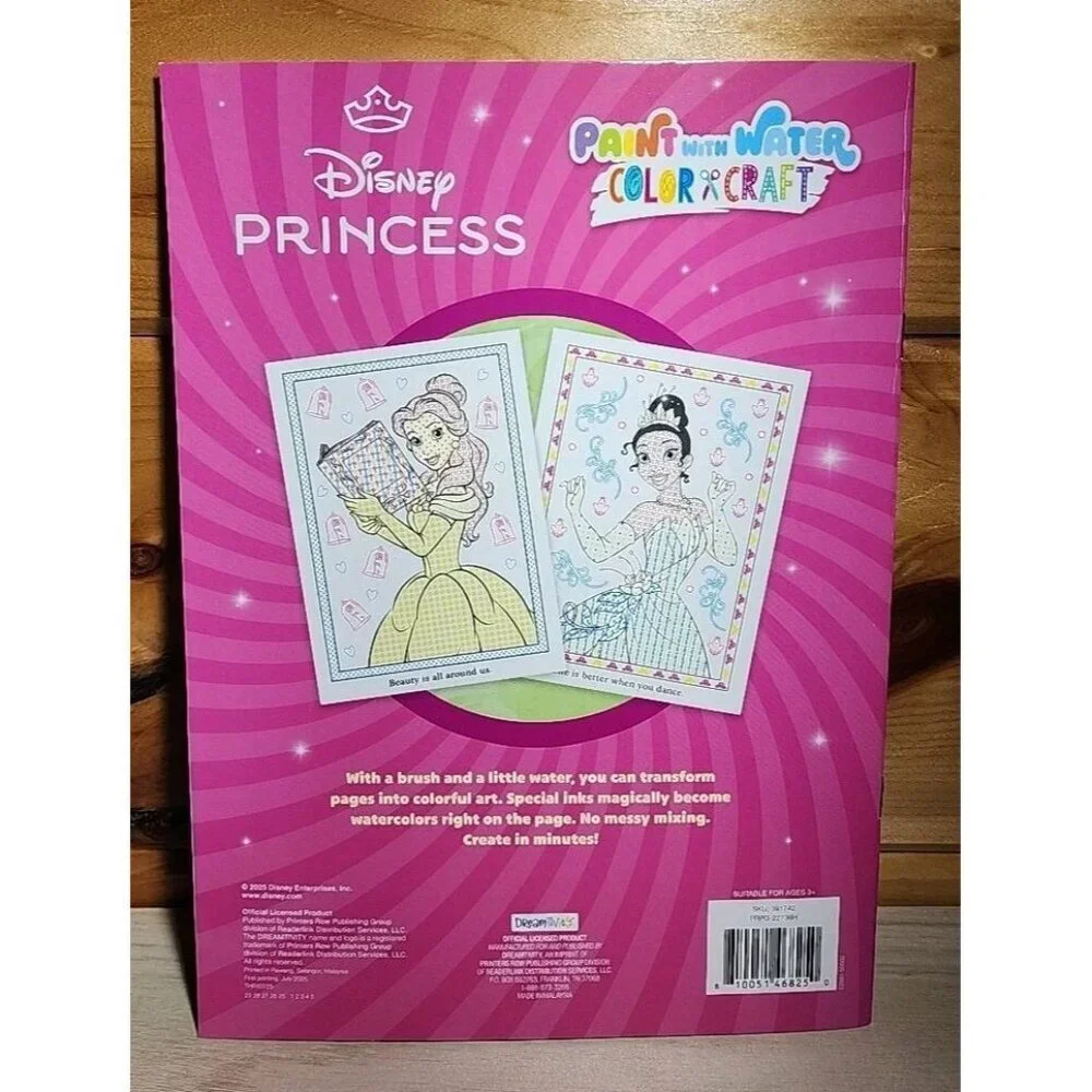 Disney Princess Paint With Water Sparkle Bright (Coloring Book: Children Ages 4-